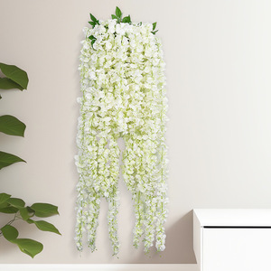 Fleurs artificielles de glycine en soie pour suspension au plafond, décoration intérieure de mariage et de Noël, plantes grimpantes pour aménagement de couloir - Product Image 2