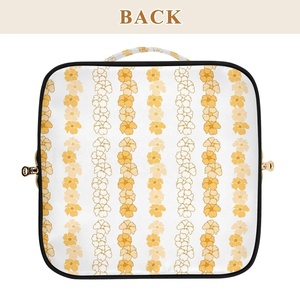 Yellow Puakenikeni Flower Large Golden Zipper <b>Makeup</b> <b>Case</b> Travel Toiletry Skincare Organizer Hawaii Custom Print Cosmetic Bag - Product Image 6
