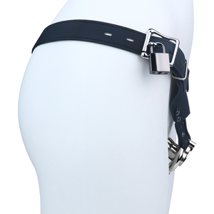 Ceinture de chasteté en cuir PU FRRK pour cage à pénis plate inversée en métal, verrouillage du pénis, jouets pour adultes <span class=keywords><strong>BDSM</strong></span>, accessoires sexuels pour la retenue du pénis masculin - Product Image 4