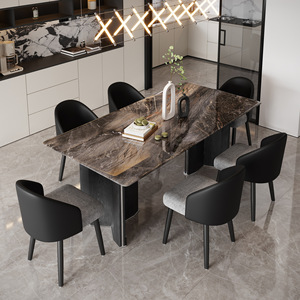 Mini Dairy Marble <b>Dining</b> <b>Table</b> Rectangle 180cm Stable Design For <b>Dining</b> Room - Product Image 4