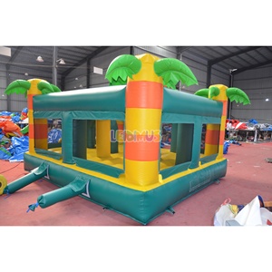 Château gonflable/trampoline extérieur sur le thème des perroquets, modèle en PVC, équipé d'un souffleur, disponible à la location. - Product Image 2
