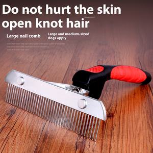 Peigne de toilettage pour animaux en acier inoxydable BIKO pour chiens et chats - <span class=keywords><strong>Brosse</strong></span> à poils pour animaux à dents crantées et usage vétérinaire, portable et pratique - Product Image 6