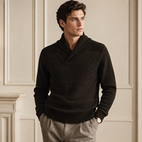 Pull à col rond pour homme en coton BCI 100% - Manches longues - Tricoté - Uni - Certifié BSCI/WRAP