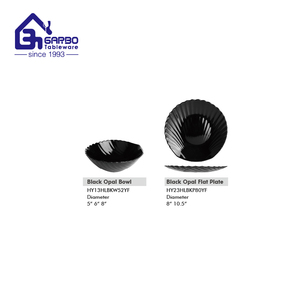 Piatto da portata quadrato in vetro opalino nero di alta qualità da 9,06 pollici per uso domestico <span class=keywords><strong>e</strong></span> ristorante, stoviglie in vetro opalino - Product Image 6