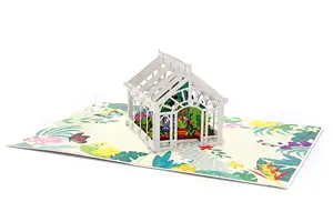 Liif Mother's Day 3D Greenhouse Pop Up Card Paper Invitation For All Occasions-for Birthday And Thank You Events