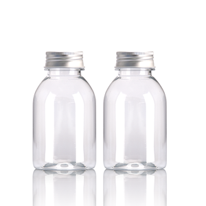 Screen Printing Aluminum Screw Cap Empty PET Disposable 250ml 8oz Plastic Drink Bottles
