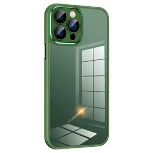 0.3mm ince renkli TPU darbeye dayanıklı telefon iPhone için kılıf 14 Pro Max PC lüks telefon kılıfı