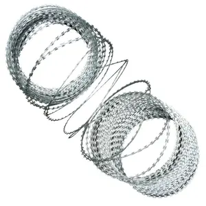 Hot galvanized stainless steel 960mm coil diameter concertina flat wrap razor barbed wire for sale