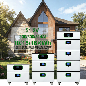แบตเตอรี่ลิเธียมไอออนแรงดันสูง LiFePO4 สำหรับระบบกักเก็บพลังงานแสงอาทิตย์ 15kWh 16kWh แบตเตอรี่ลิเธียมไอออนแรงดันต่ำแบบเรียงซ้อนได้ 51.2V 200Ah - Product Image 1