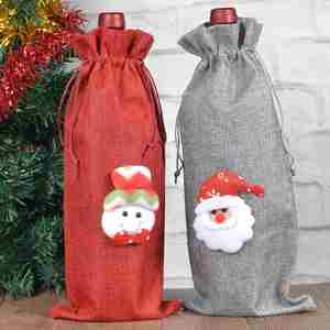 Vente en gros de housses de bouteilles de vin personnalisées pour le Nouvel An et Noël, décorations pour fêtes à domicile, fournies par Decoration Supplies - Product Image 4