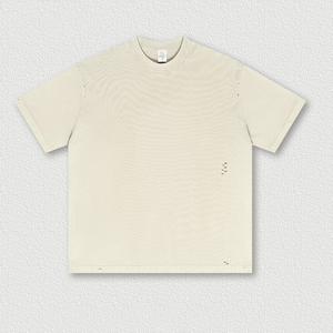 T-shirt Homme Style Rétro Été 2025, Col Découpé, Manches Courtes, Effet Délavé et Usé, avec Motif Voiture Inversé - Product Image 1