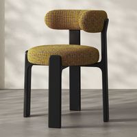 Chaises de salle à manger en bois massif et acier inoxydable de style français vintage, conçues pour les villas, chaises de salle à manger en gros