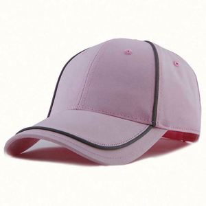 High Quality 100% Cotton Baseball Cap 3M Reflective Piping Trimming Custom Golf Hats OEM Logo Custom Baseball Hat - Product Image 6