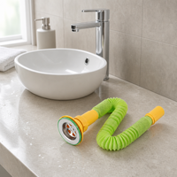Tuyau de vidange cylindrique multicolore de 2 mm de style italien HJSJ pour éviers de serpillière, filtre de vidange flexible anti-odeur pour sol