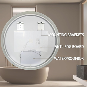 <span class=keywords><strong>Espejo</strong></span> de Baño Redondo Inteligente con <span class=keywords><strong>Bluetooth</strong></span>, Montado en la Pared, con 3 Temperaturas de Color, Regulable, Retroiluminado, Impermeable, Antivaho, con LED - Product Image 4