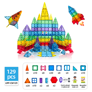 2025 nouveau Design 129 pièces carreaux magnétiques 3D blocs <span class=keywords><strong>de</strong></span> <span class=keywords><strong>construction</strong></span> magnétiques magiques jouet pour enfants - Product Image 2