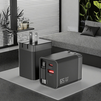 Chargeur rapide GaN rétractable 65W 2025 avec PD+QC et protection OTP Type-C QC3.0 pour téléphones portables, ordinateurs portables et tablettes 9V/2A