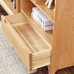 Japanese Style Oak Bookshelf <b>Solid</b> <b>Wood</b> Minimalist Modern Floor Standing Nordic Open Combination Shelf Natural <b>Wood</b> Color - Product Image 4