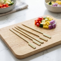Brochettes jetables en bambou naturel de 12 cm et 18 cm - Outils de barbecue d'extérieur pour le camping, les fêtes, la grillade et la cuisson