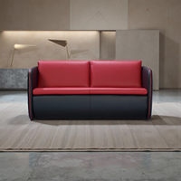 Ensemble de canapés de bureau en cuir véritable en forme de L, de haute qualité et modernes, avec pieds en bois, couleurs et dimensions personnalisables, garantie de 2 ans, usage commercial et résidentiel.