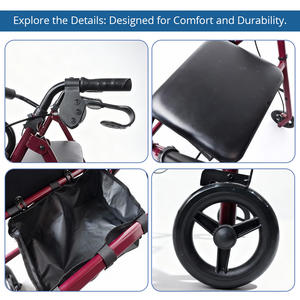 Andador Durável para Idosos com Assento Confortável e Freios Manuais de Fácil Uso, Ideal para Mobilidade e Independência Aprimoradas - Product Image 5
