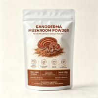 Poudre d'extrait de champignon Reishi en gros, Extrait de champignon Reishi personnalisé, Poudre de champignon Reishi biologique