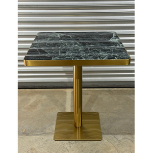 Base dorée Forme carrée Dessus <span class=keywords><strong>Table</strong></span> blanche Marbre Restaurant - Product Image 2