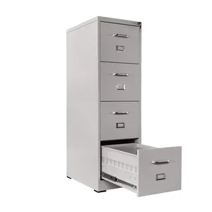 4个抽屉柜办公室可锁定横向垂直归档抽屉存储便宜带安全杆锁不锈钢文件柜