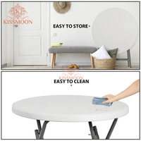 Table de bar ronde pliable moderne en plastique, usage commercial hôtelier, durable et résistante à l'eau pour les événements