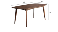 Table à manger ovale en bois massif de style nordique minimaliste moderne d'Amérique du Nord