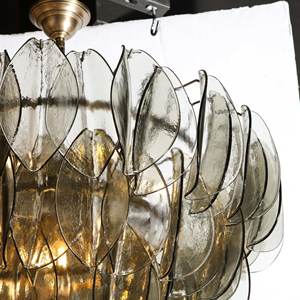 Modernes einfaches Design Vier Ebenen Feder Kronleuchter Wohnzimmer Schlafzimmer Hotel Hall Hand geblasen Rauch glas Feder Kronleuchter - Product Image 5