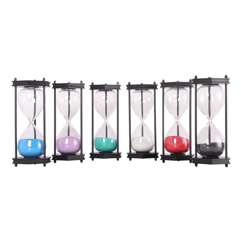 K & B, Лидер продаж, Настраиваемые украшения для домашнего декора, стеклянные металлические шестиугольные песочные часы, 30 минут, песочные часы, таймер