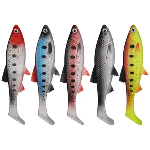 渭河15.5厘米36g 5色人造软鱼诱饵逼真PVC鱼饵