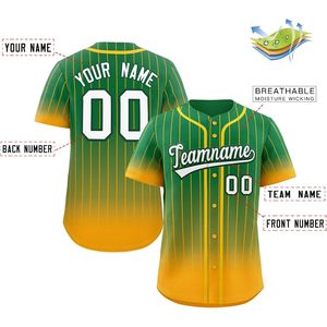 Camiseta de Béisbol Personalizada con Degradado, Botones, Nombre del Equipo y Número, Unisex, Ropa Deportiva que Absorbe la Humedad - Product Image 2