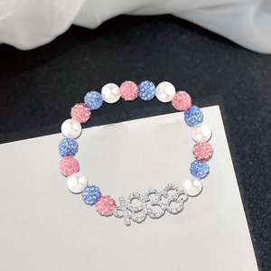 Baby rosa perline di diamanti blu donne lettere sociali SER Jack e Jill membri jjjoa gruppo 1938 braccialetti <span class=keywords><strong>gioielli</strong></span> per le donne regali - Product Image 2