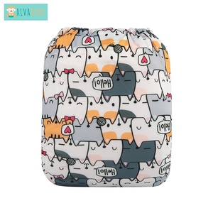 ALVABABY-pantalones de tela para bebé, pañales de tela reutilizables lavables con Estampado de sandía - Product Image 2