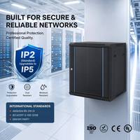 4U 6U 9U 12U 15U 18U 22U 27U Rak Dinding 19 Inci Aluminium IP20 FTTH MPO Bersertifikasi ISO9001/RoHS Lapisan Cat Bubuk untuk Data