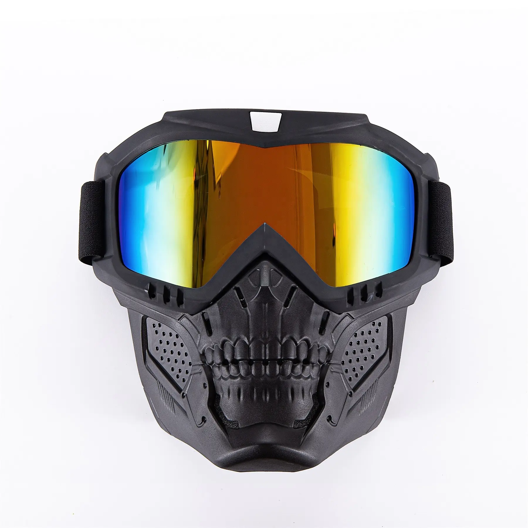 All-Weather Motorcycle Goggles Durable Wind & Debris Protection Versatile Use with Stylish Detachable Skull Mask for Riders