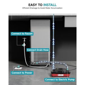 Euhomey Under Counter Ice Maker 100 Lbs Day Stainless Steel Commercial Ice Machine With Drain Pump Auto Cleaning <b>Timer</b> - Product Image 6