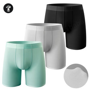 Venta al por mayor de calzoncillos bóxer para hombre, Calzoncillos largos deportivos de nailon, sin costuras, de seda helada para hombre, calzoncillos y Bóxers para hombre con logotipo personalizado - Product Image 2