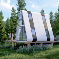 Maison mobile préfabriquée prête à l'emploi, cabine modulaire en forme de capsule pour hôtel, appartement, nouveau design inspiré de l'Apple