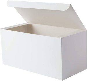 Rectangle White Kraft Gift Wrapping Paper Boxes with Lids for Party Supplies, Cupcake Containers, Wedding Favors