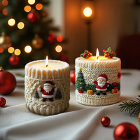 Weihnachtsmann Aromatherapie-Kerze Lebensmittelechte Silikonform DIY Gestrickte Unregelmäßige Form Weihnachtliche Dekorative Ornamente