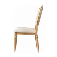 Chaise de restaurant moderne de luxe en gros, chaise de salle à manger antique française avec cadre en bois grainé, chaises de banquet de mariage