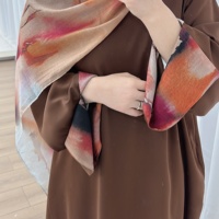 Nouvelle Abaya Ombre Aquarelle Marbre Tie-Dye Imprimée Ensemble Abaya Islamique Premium Vêtements Islamiques Abaya Robe Femme Musulmane