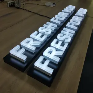 Большой алюминиевый светодиодный мини-знак с буквами