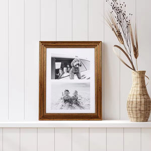 Venta caliente Vintage Rústico Montaje en pared Collage dorado Marco de fotos de plástico con alfombrilla - Product Image 2