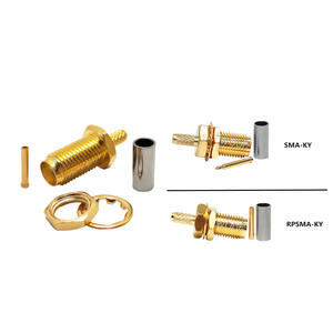 Заводская поставка: коаксиальные разъемы RP-SMA/SMA (гнездо, панельный) из меди для кабелей LMR100, RG174, RG316, RF, 1-контактные, в наличии - Product Image 1