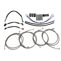 RACEPRO RP9950-5043B acier inoxydable 12 "Touring guidon ligne de frein embrayage câbles d'accélérateur pour Harley Touring modèles 2014-2016