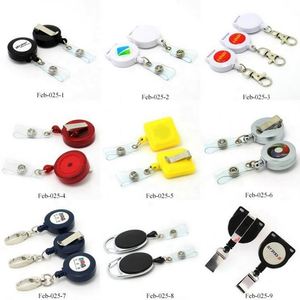 Porte-badge rétractable avec clip, porte-badge rond, écologique, logo personnalisé, couleurs assorties, cordon rétractable, fournitures de bureau et scolaires - Product Image 6